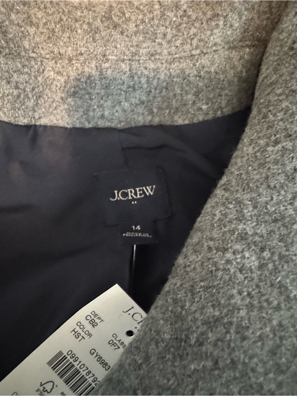 Women’s Gray Wool Blend Driving Coat - Picture 3 of 13